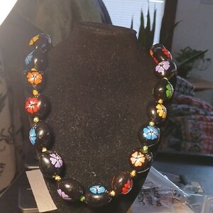Floral Beaded Necklace - Multicolor